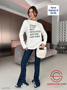 Лонгслив женский с надписью - Bruno фото 6