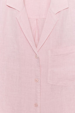 CAMISA LINO BOLSILLO ZW COLLECTION / Malva claro - Zara фото 6