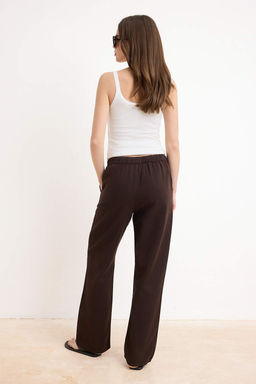 Kahverengi Beli Lastikli Tencel Kar?s?ml? Yuksek Bel Wide Leg Jeans TWOSS26JE00258 - Trendyolmilla фото 4