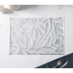 Набор салфеток сервировочных на стол Доляна Листопад, 4 шт, 4530 см, цвет серебряный