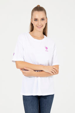 Kad_n Beyaz Bisiklet Yaka Ti__rt