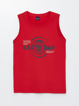 Bisiklet Yaka Bask?l? Erkek ?ocuk Atlet