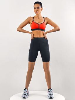 Черные эластичные велосипедки с плоскими швами на высокой посадке - NEVERLATE фото 3