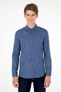 Мужская синяя рубашка с длинным рукавом - U.s. polo assn фото 3