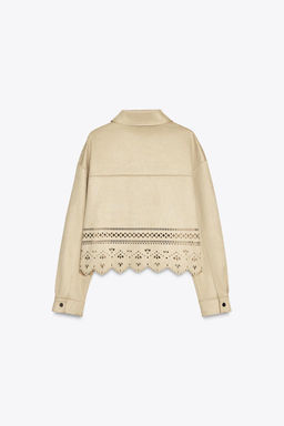 OPENWORK FAUX SUEDE JACKET - Zara фото 6