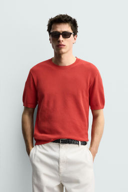 CAMISETA PUNTO RELAXED FIT / Rojo