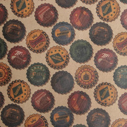 Цена за 10 шт. Бумага упаковочная крафтовая «Крышки», 50 х 70 см