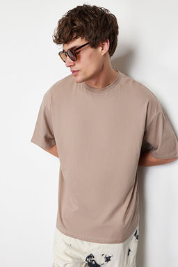 Vizon Oversize/Geni_ Kesim Basic %100 Pamuklu T-Shirt TMNSS22TS0318