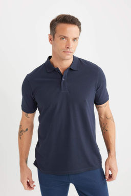 New Regular Fit K?sa Kollu Basic Duz Polo Tisort - Defacto фото 12