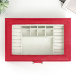 Шкатулка кожзам для украшений Хэмптонс красная 5,5х27х18 см - Simaland фото 3