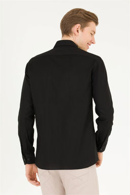 U. S. Polo Assn / Мужская черная базовая рубашка с длинным рукавом - U.s. polo assn фото 12