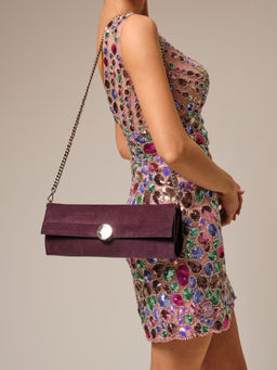 Клатч замшевый Deboro 30477 сливовый