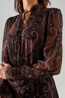 TRENDYOLMILLA Cok Renkli Boyundan Baglamal? Dokuma K?sl?k Elbise TWOAW21EL1448  фото 9