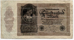 Банкнота 5000 марок 1922 года Германия