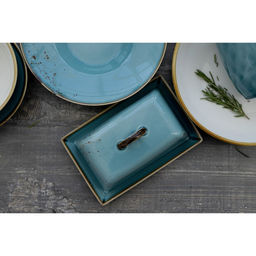 Тарелка для пасты Magistro Церера, 160 мл, d=21 см, фарфор, голубая  фото 9