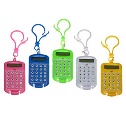 Калькулятор - брелок с крышкой, 8-разрядный, тонированный, МИКС