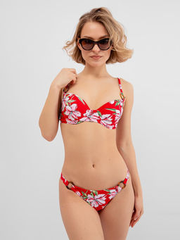 КУПАЛЬНЫЙ КОСТЮМ ЖЕНСКИЙ цветы на красном 702239