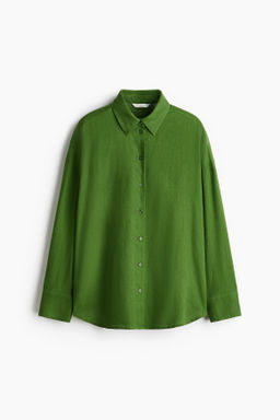 Camisa oversize en mezcla de lino