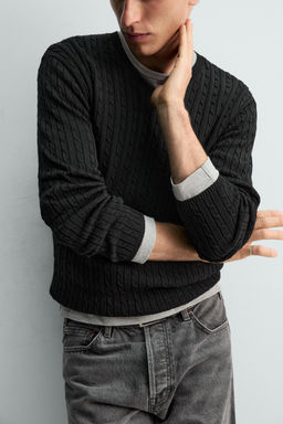 CABLE KNIT STRUCTURED JUMPER - Zara фото 13