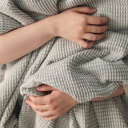 Плед с бахромой «Этель» Waffle, 130×180 см, серый