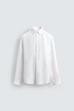 CAMISA REGULAR FIT LINO - LYOCELL / Blanco - Zara фото 6