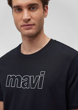 Mavi Logo Bask?l? Siyah Tisort  фото 5