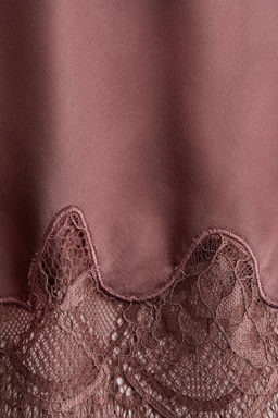 Falda lencera con ribete de encaje - H&m фото 7