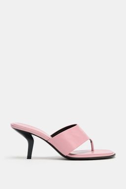 LIMITED EDITION LEATHER HIGH-HEEL SANDALS - Zara фото 3