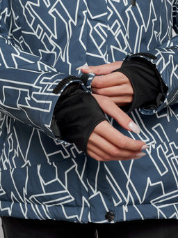 Горнолыжная куртка женская зимняя большого размера темно-серого цвета 2270-1TC - Chunmai фото 6