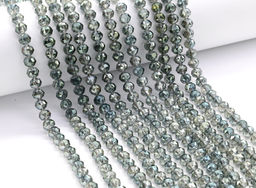 Бусины из циркона шарик гр.8мм цв.оливковый, 38см, 55 бусин Радуга камня