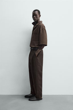 CAMISA BOXY FIT ESTRUCTURA / Marr?n - Zara фото 4