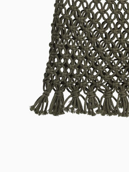 Сумка пляжная, плетёная, клетка 3.5 см, зелёная