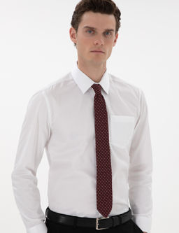 Beyaz Regular Fit Uzun Kollu Cepli Klasik G_mlek