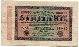 Банкнота 20000 марок 1923 года Германия