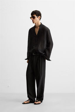 SEMI-SHEER TEXTURED SHIRT - Zara фото 4