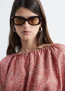 Top de seda estampado con cord?n de ajuste - H&m фото 7
