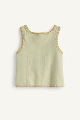 TOP PUNTO BORDADOS CONTRASTE LIMITED EDITION / Verde agua - Zara фото 4