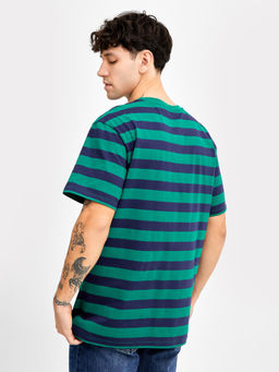 Футболка мужская в сине-зеленую полоску сине -зеленая полоска 111831