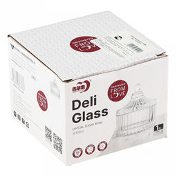 Икорница стеклянная Плиссе 260мл, д10,5см, h5см, стеклянная крышка, общая h12см, в коробке, Дели Гласс (Deli Glass)(Китай) - Домашняя мода фото 5