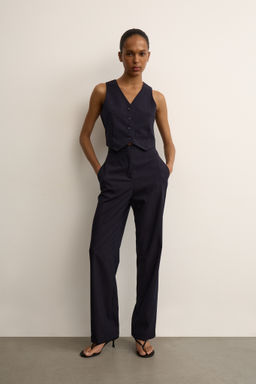 Брюки прямого силуэта в полоску