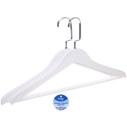 Цена за 2 шт. Плечики для одежды 2шт "ФРАТТО", цвет белый, 44*24см (Лейбл Селфи) имитация под кожу