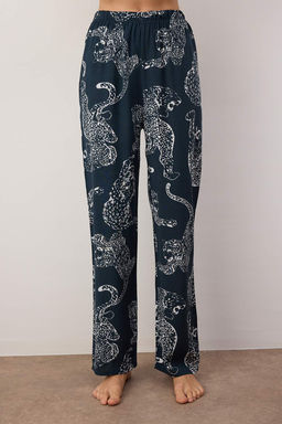 Trendyolmilla Antrasit Kaplan Desenli Viskon Dokuma Pijama Tak?m? THMAW24PT00092  фото 21