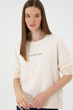 Kad_n Krem Sweatshirt Sepette S_rpriz _ndirim - U.s. polo assn фото 2