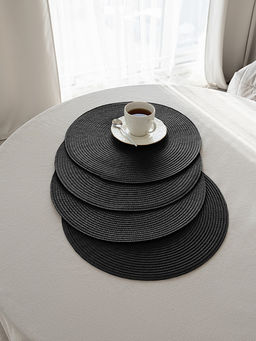 Набор салфеток сервировочных D36, 4 штуки чёрный полипропилен