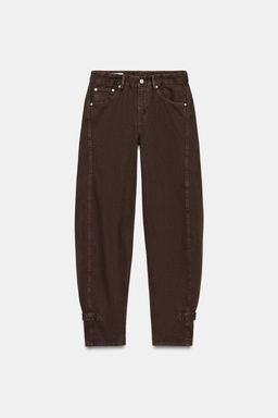 TRF BALLOON MID-WAIST JEANS WITH BELT LOOPS - Zara фото 16