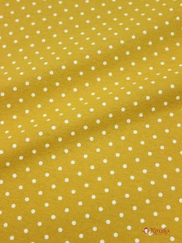 Теплый хлопок Мелкий горох-2 на горчичном, ш.1.48м, хлопок-100%, 150гр/м.кв