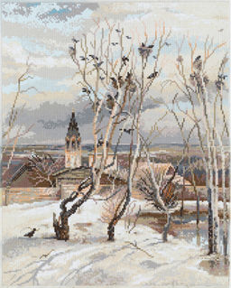 Кристальная (алмазная) мозаика ФРЕЯ GTG-ALPD-281 на подрамнике Грачи прилетели. Алексей Саврасов 40 х 50 см