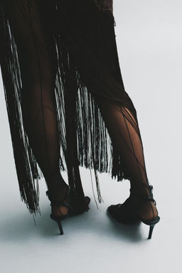 LACE AND FRINGED STRAPPY DRESS - Zara фото 11