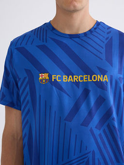 Bisiklet Yaka K?sa Kollu Barcelona Bask?l? Erkek Ti??rt