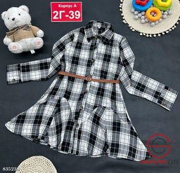 Платье с ремнем для девочек